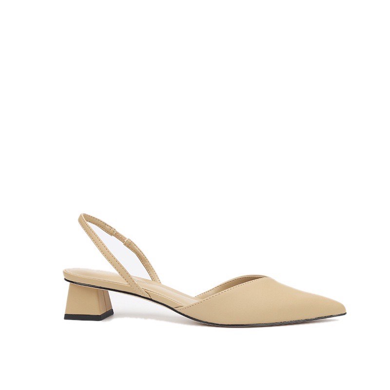 Slingback Sandals Heels Beige, Women's Fashion, Footwear, Flats