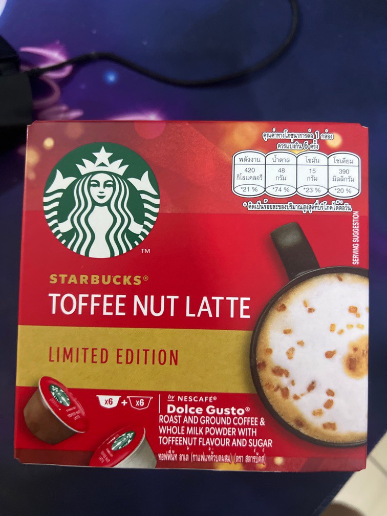 Starbucks Toffee Nut Latte Capsules, Food & Drinks, Beverages on Carousell
