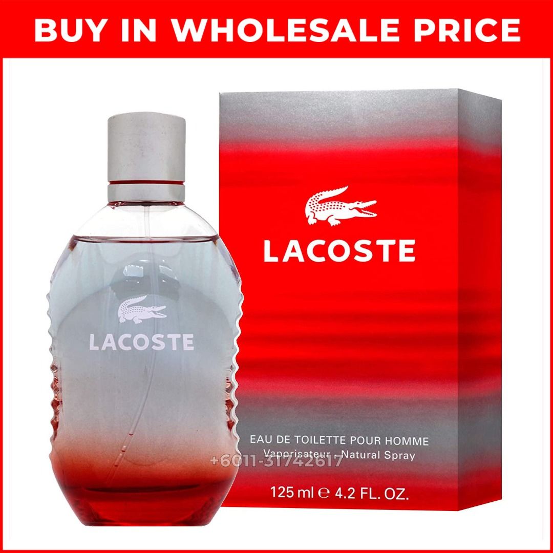 Lacoste red pour homme sales 125ml eau de toilette