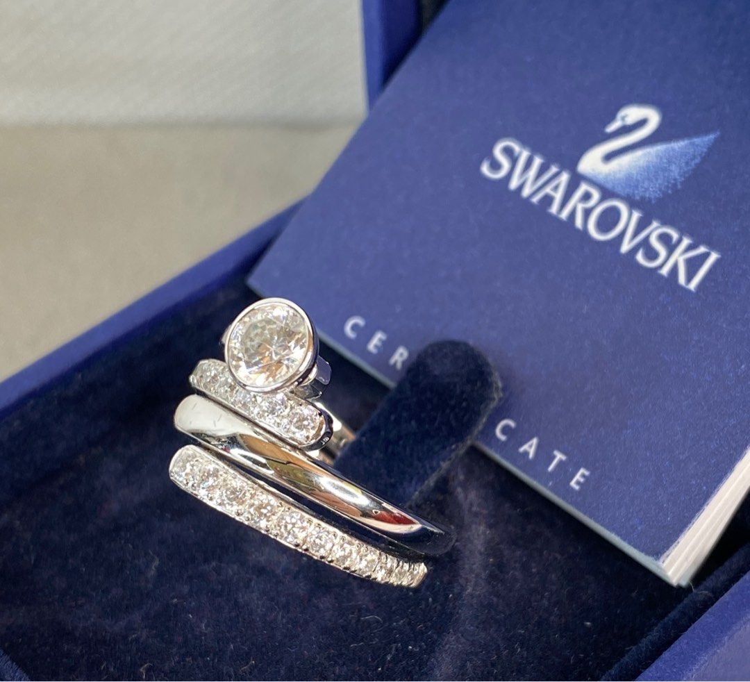 Double ring swarovski new arrivals