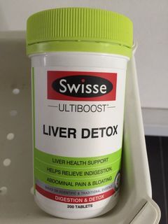 Swisse ultiboost liver detox 200tab May2021 past use by but safe for consumption based on google research suitable for vegetarians I finished a (May21)200tab tub myself .clean no pet vegetarian environment @66lor4tpy.sealed unopened rtp$88