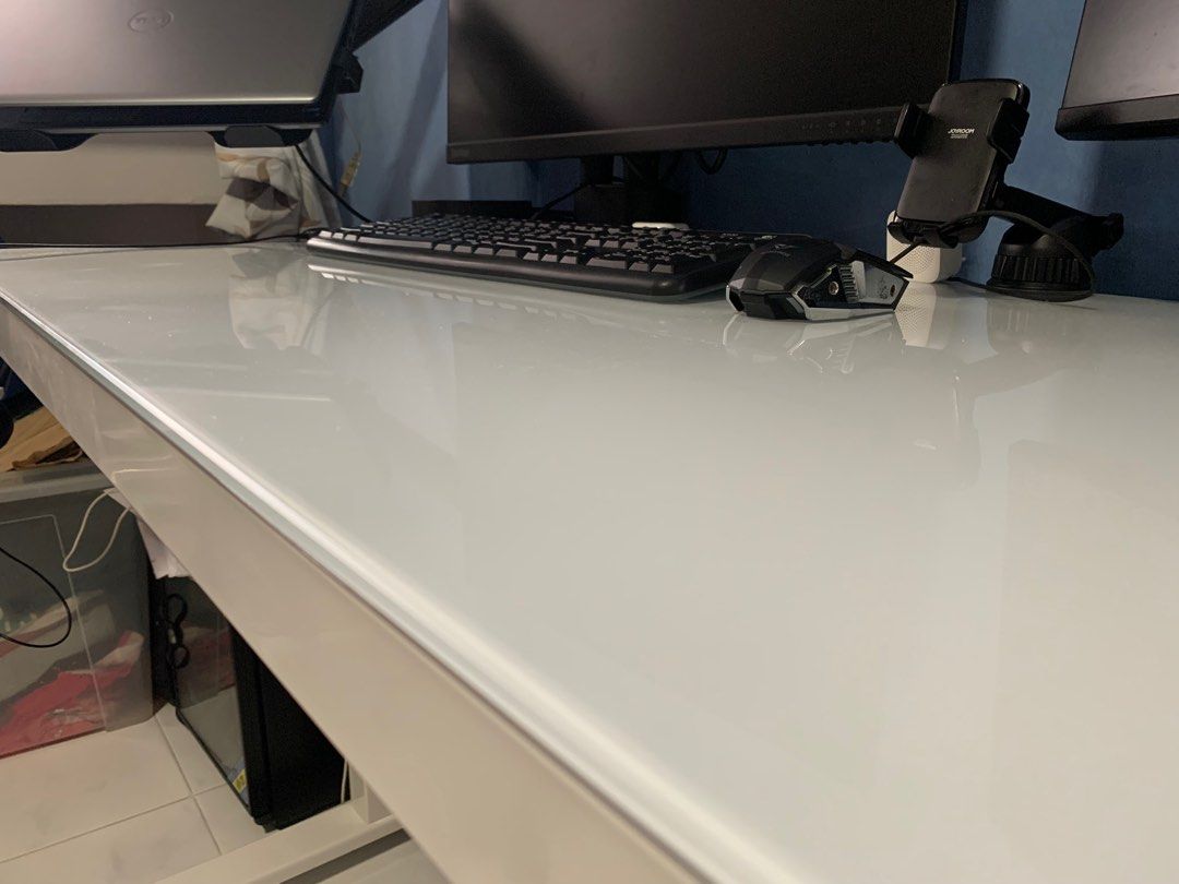 Tempered Glass Height Adjustable Table for 320 only, Furniture & Home