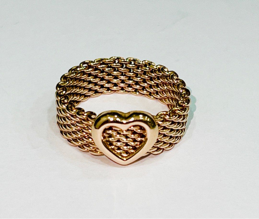 Tiffany mesh heart ring top
