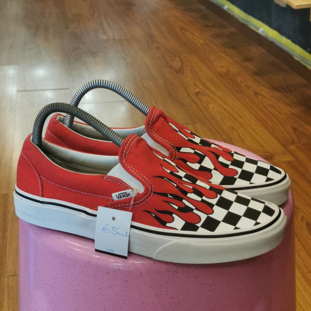 Vans red drip checkerboard hot sale
