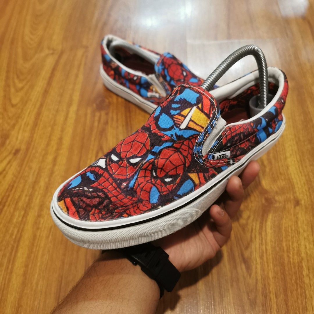 Spiderman vans sale slip ons