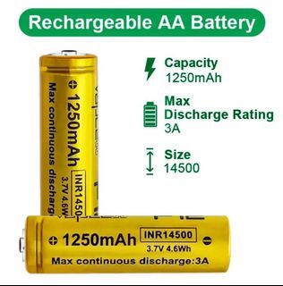 Rechargeable AA Batteries,4 Pc-1.5v AA Lithium Batteries,4-In-1 Type-C USB  AA Rechargeable Battery,2000 mAh AA Batteries Rechargeable,Lithum-Ion