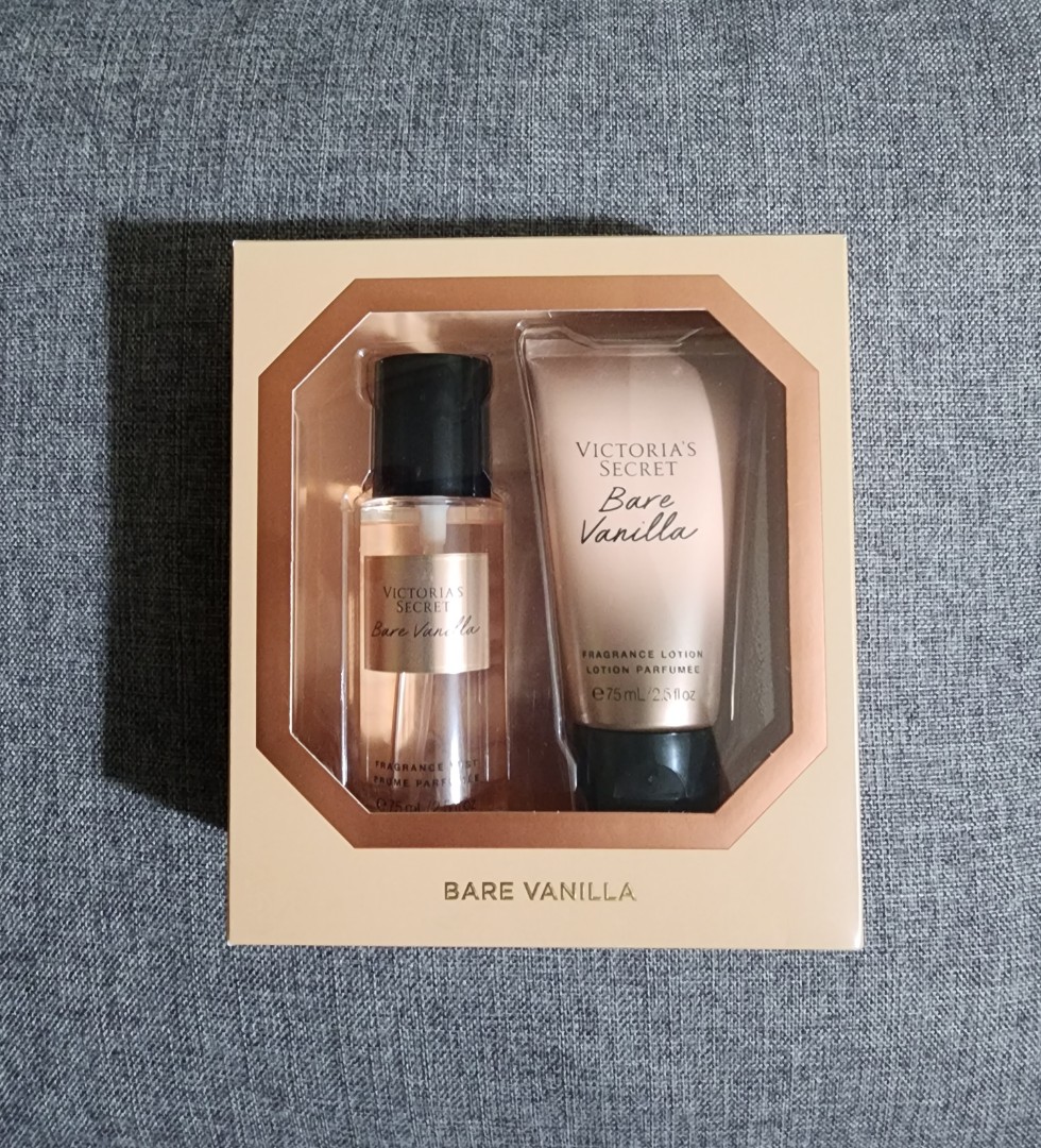 Victoria's Secret Beauty Fragrance Bare Vanilla Gift Set - Travel Size (75ml),  Beauty & Personal Care, Fragrance & Deodorants on Carousell