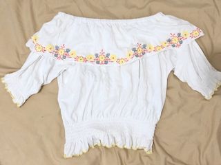 White Offshoulder Top