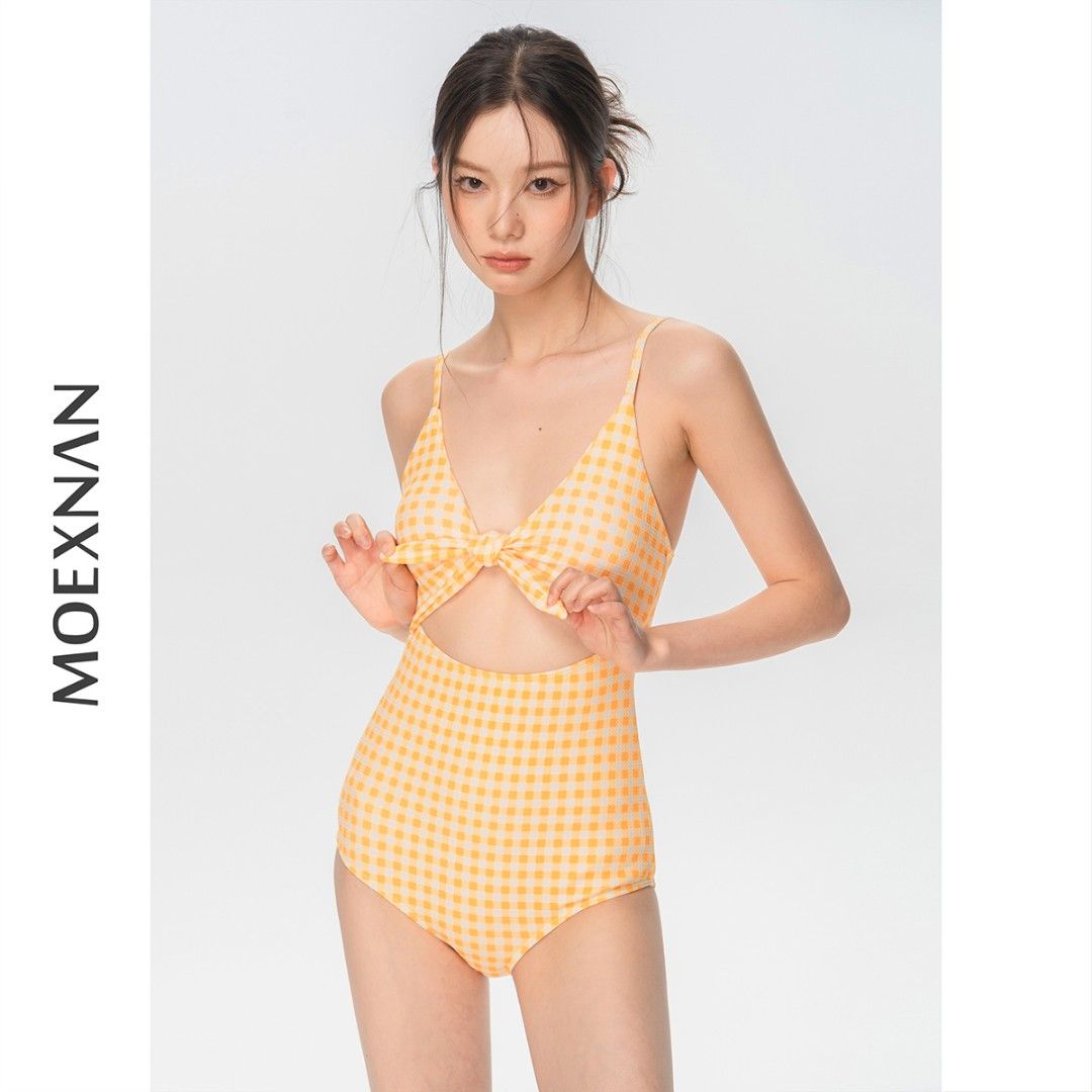 Yellow gingham swimsuit discount