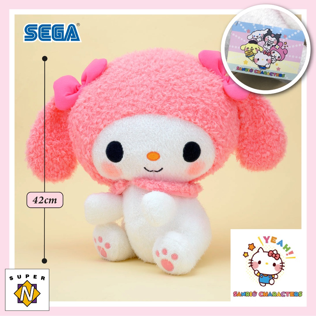 Yurukawa Sanrio Characters My Melody Super Soft Jumbo Plush Toy By Sega Japan 42cm