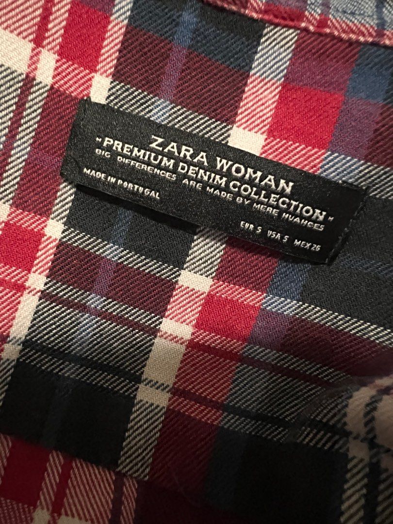Zara flannel, Women's Fashion, Tops, Longsleeves on Carousell