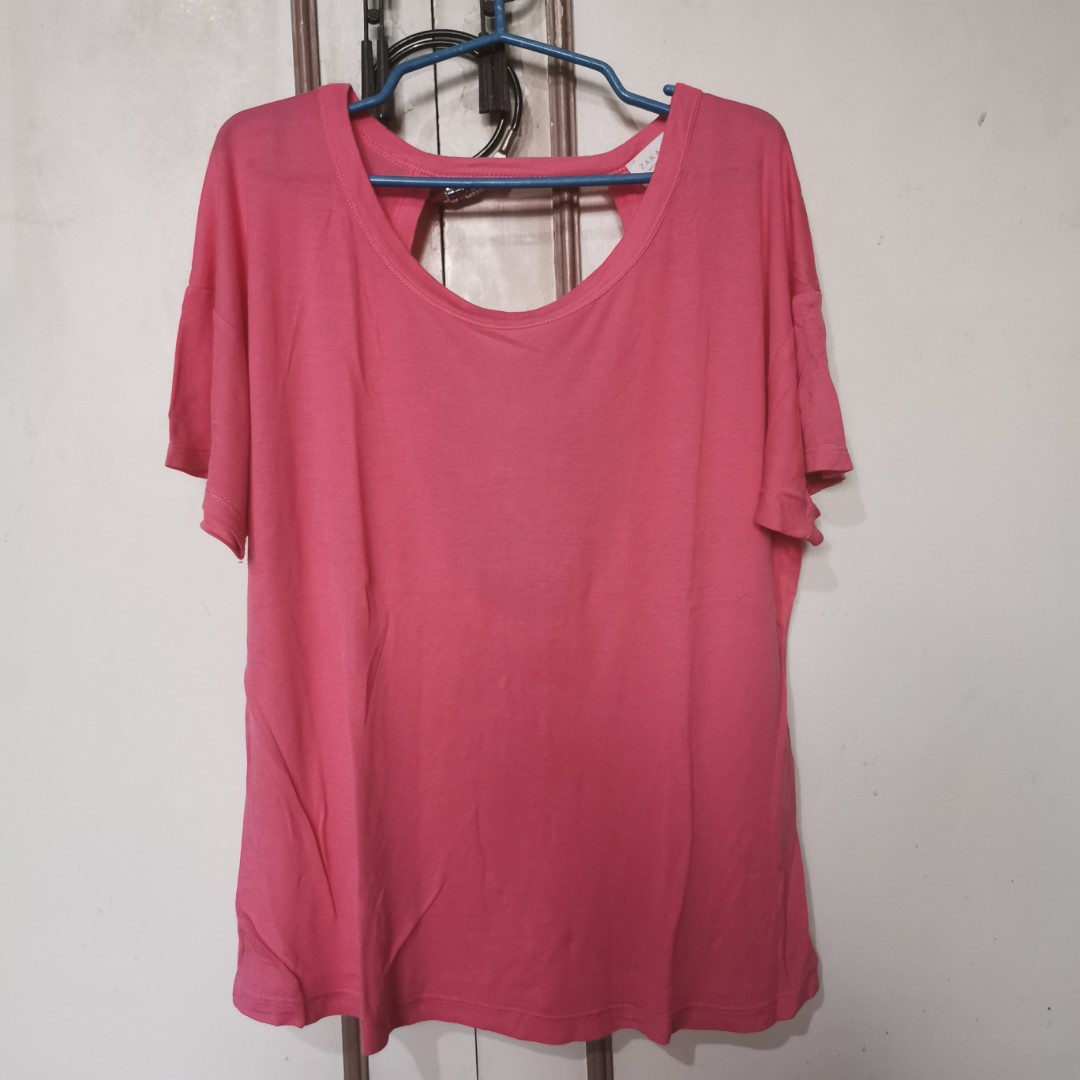 Zara Pink Backless Shirt, Women's Fashion, Tops, Shirts on Carousell