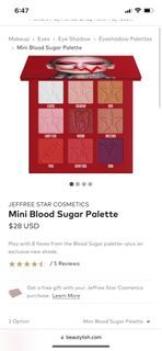BNIB 100% authentic Jeffrey star mini blood sugar palette