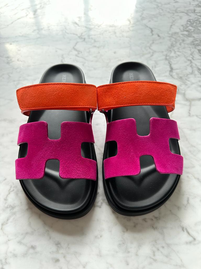 BN Hermes Chypre Sandals Womens Shoes Rose Chapas Pink Orange, Women's ...