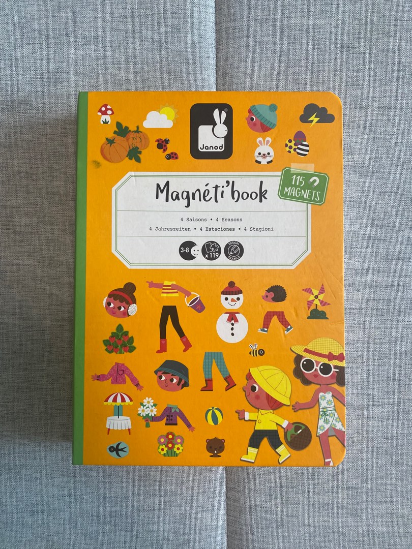 Magnéti'book 4 saisons, 115 magnets orange Janod