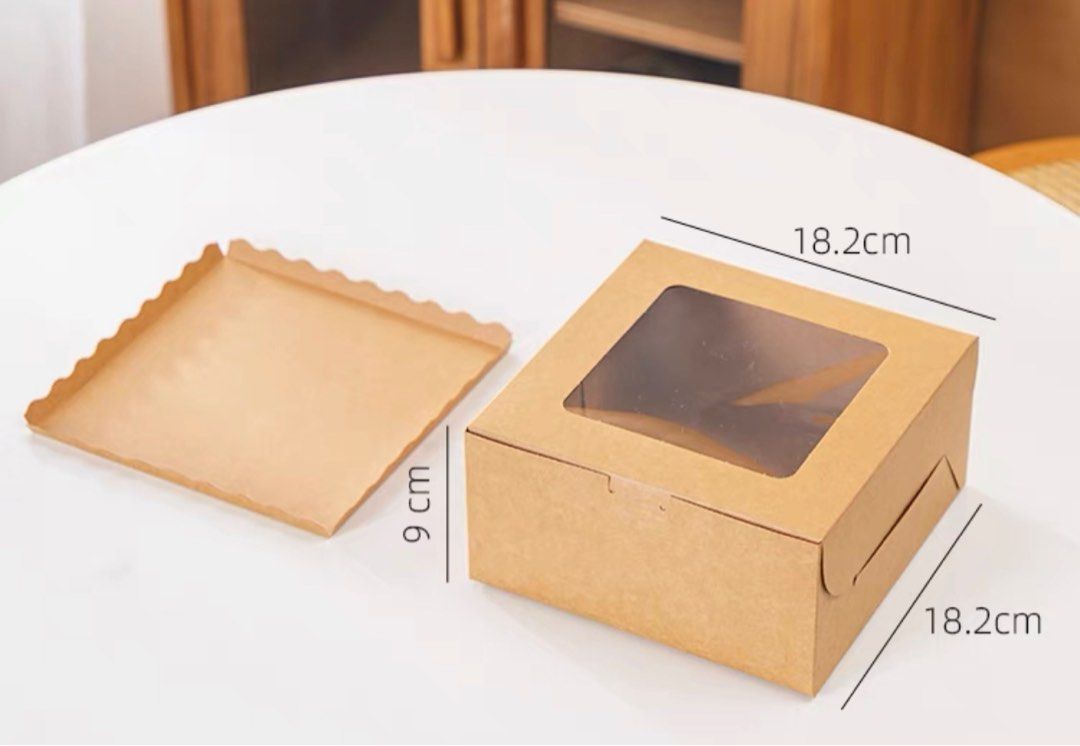TEN PIECES 7 inch Kraft boxes with lids brownie boxes Nutella tapak ...