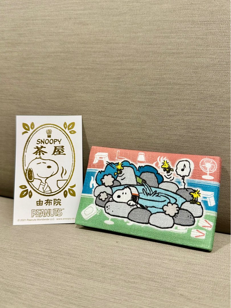 全新］日本九州由布院SNOOPY茶屋布製名片型折疊鏡鏡子限定販售, 家具及