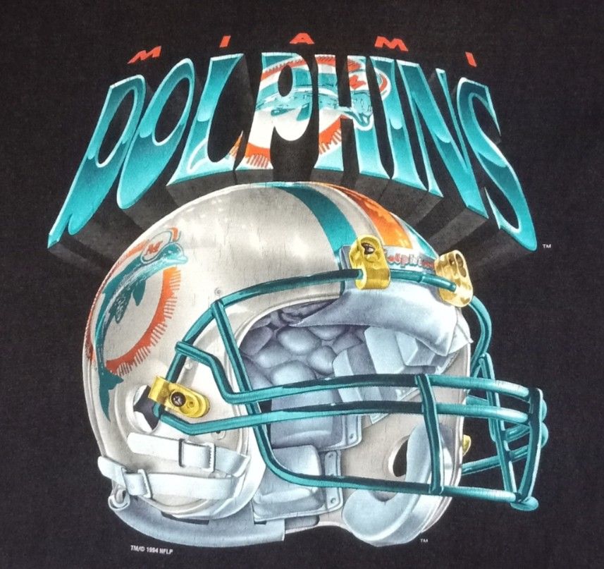 Vintage NFL Miami Dolphins Tie Dye Single Stitch T-Shirt USA Made (XL)