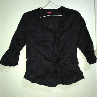 🇪🇸 Visto Bueno Black Blazer Jacket Coat Top RAMIE not Linen RARE