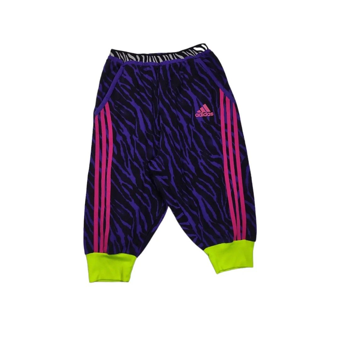 Adidas Relaxed Fit Zebra Design 3 Quarter Pants Purple, Men's Fashion