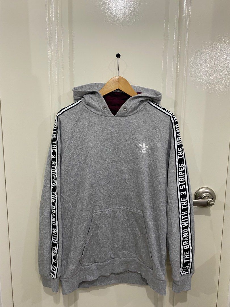 Adidas side tape hoodie Men s Fashion Coats Jackets and