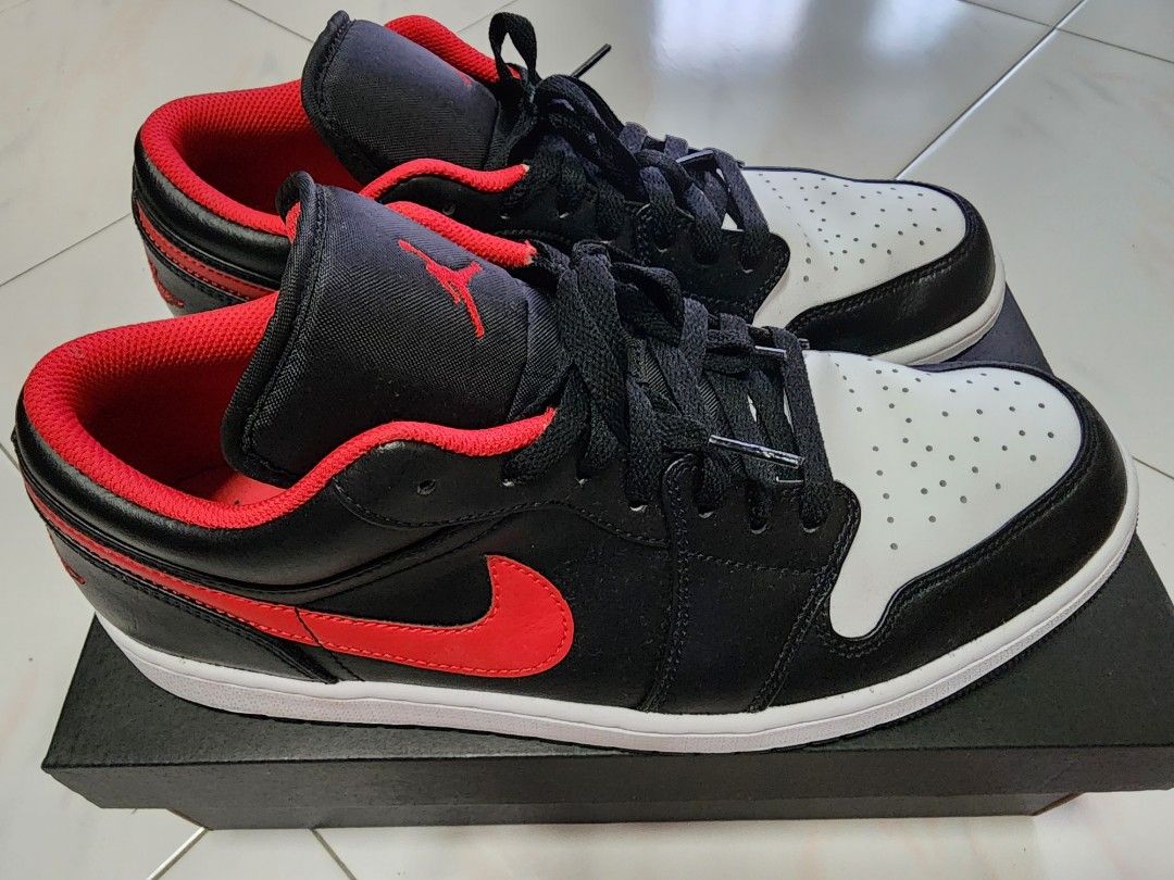 Air jordan 1 sale low red white black