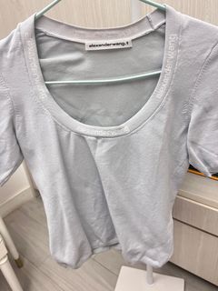 Alexander wang top短袖粉藍上衣64240105404931110