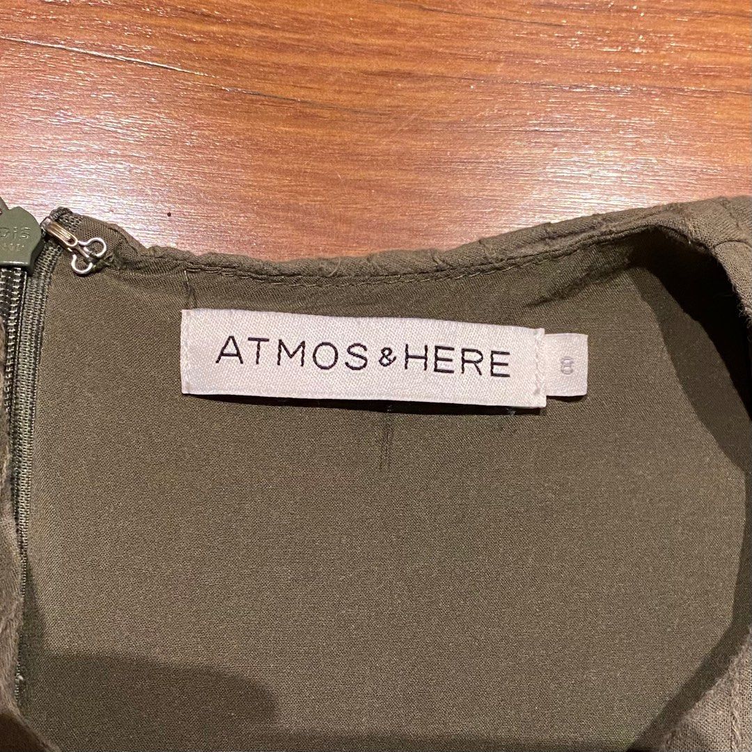 Atmos and Here Khaki Faux Wrap TShirt Dress, Women