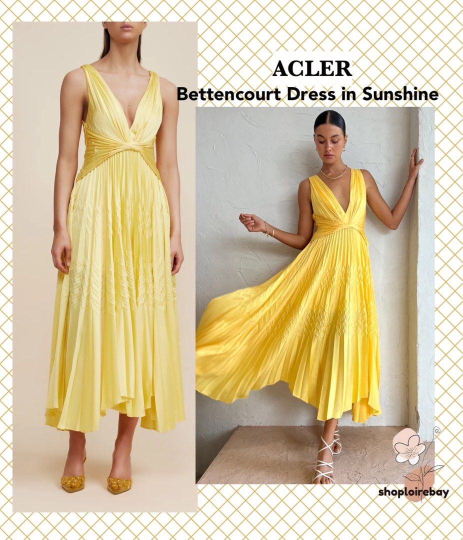 AU8 12 ACLER bennettcourt midi dress sunshine yellow