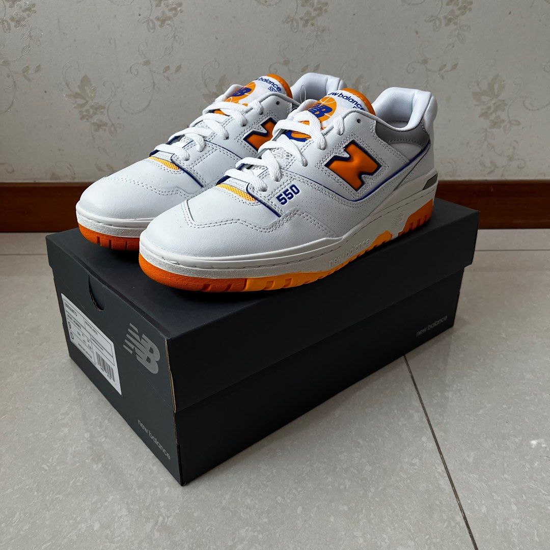Authentic New Balance 550 White Vibrant Orange Sneakers BB550WTO