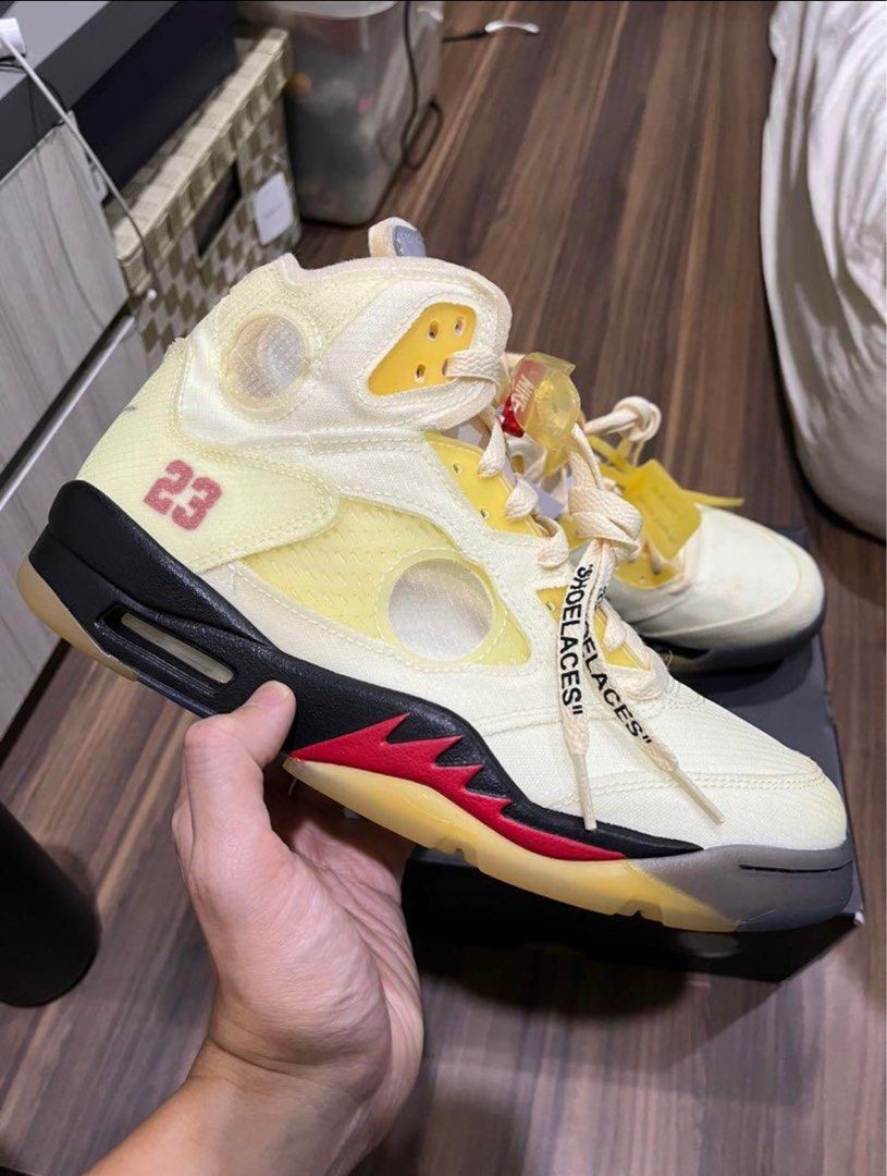 Jordan v off white sail clearance