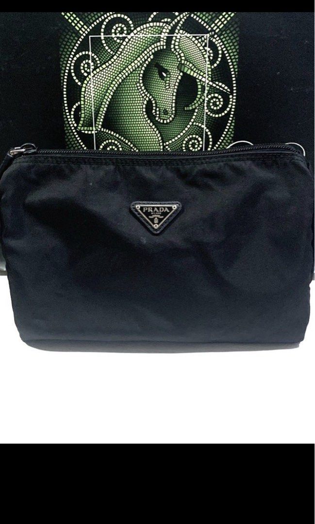 Authentic Prada Necessaire Vela Nero 1N0012 Cosmetic Toiletry