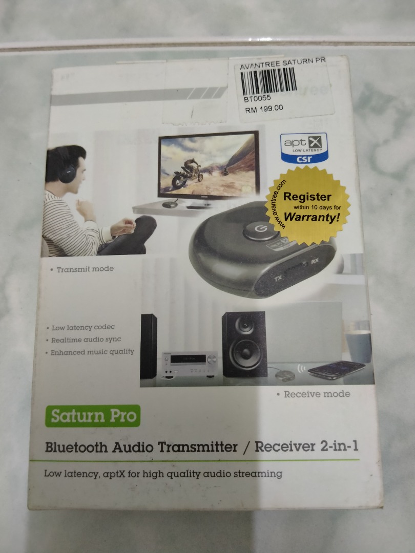 Avantree AptX Bluetooth Transmitter Receiver 2 in 1, Audio, Portable ...