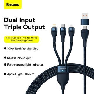 Baseus 100w Cable 3 in 1 or 3 in 2 | Fast Charging