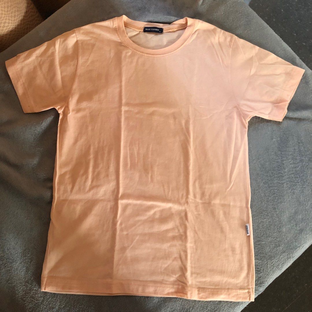 BLUE CORNER PEACH SHIRT on Carousell