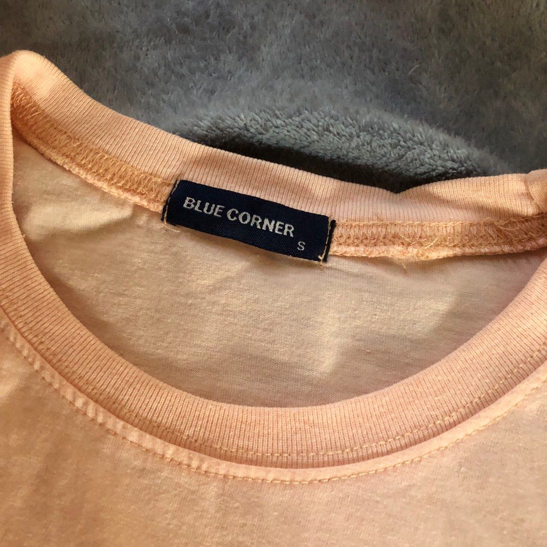 BLUE CORNER PEACH SHIRT on Carousell