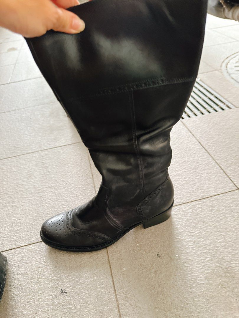 Brand new Italian black leather boots going cheap Sz 37 Women s
