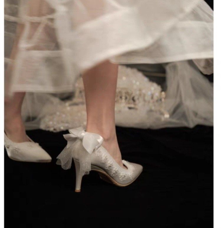White on sale beaded heels