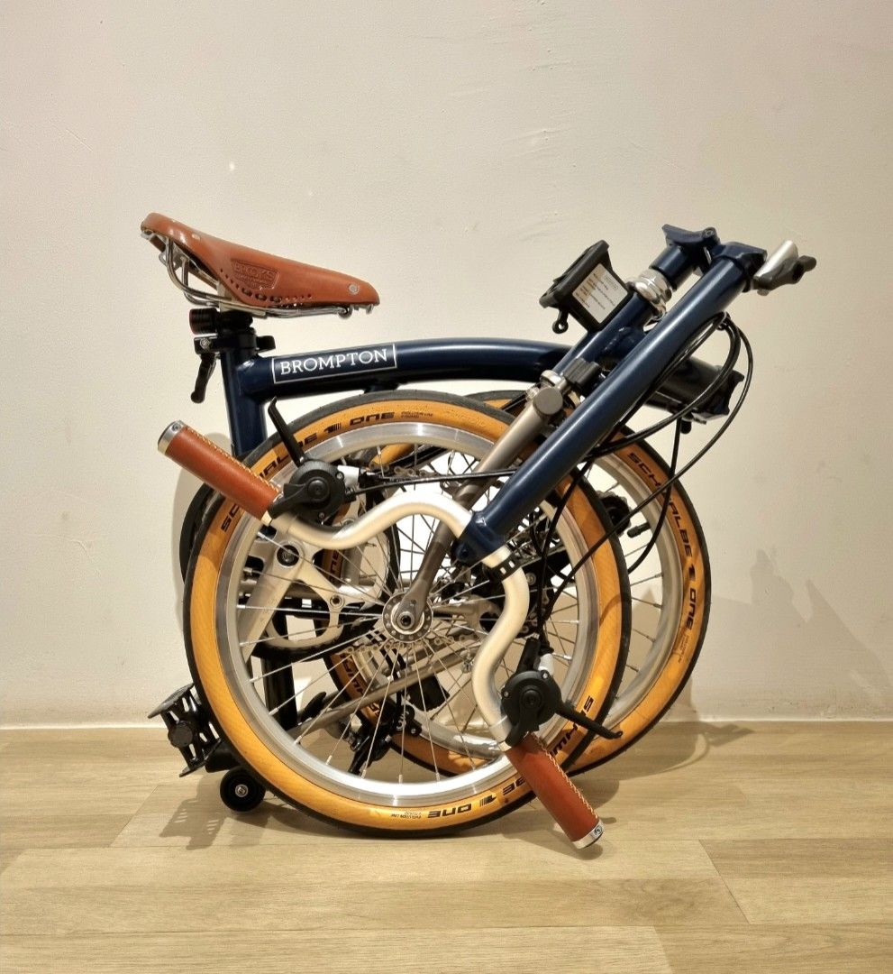 Brompton P line Titanium Superlight H6E Tempest Blue. Mint Condition Upgraded