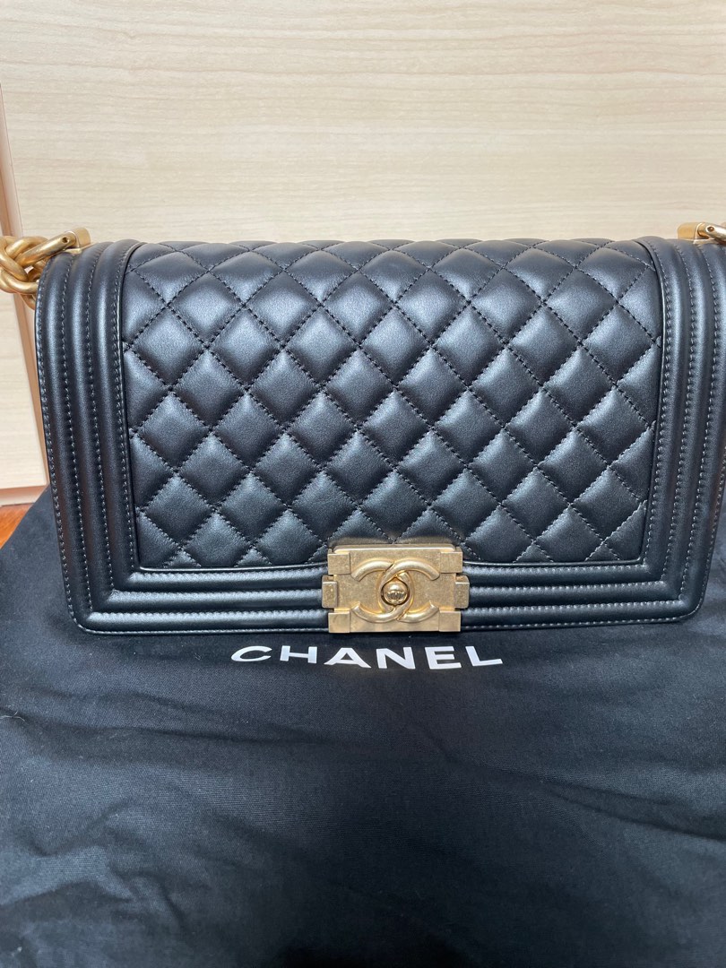 Chanel boy old medium gold hardware, Luxury, Bags & Wallets on Carousell
