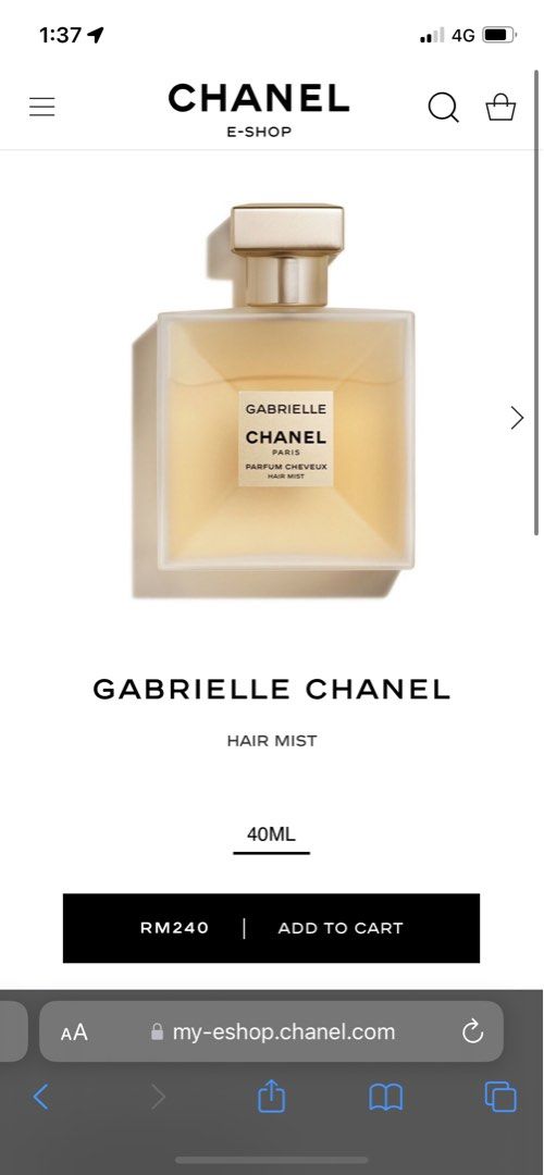Chanel Gabrielle Hair Mist 40ML Beauty  Personal Care Fragrance   Deodorants on Carousell