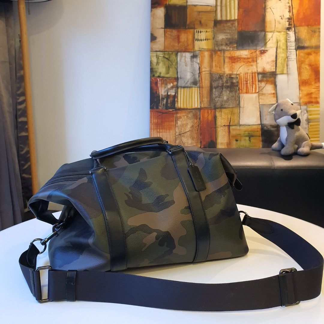 Mens coach camo outlet duffle bag
