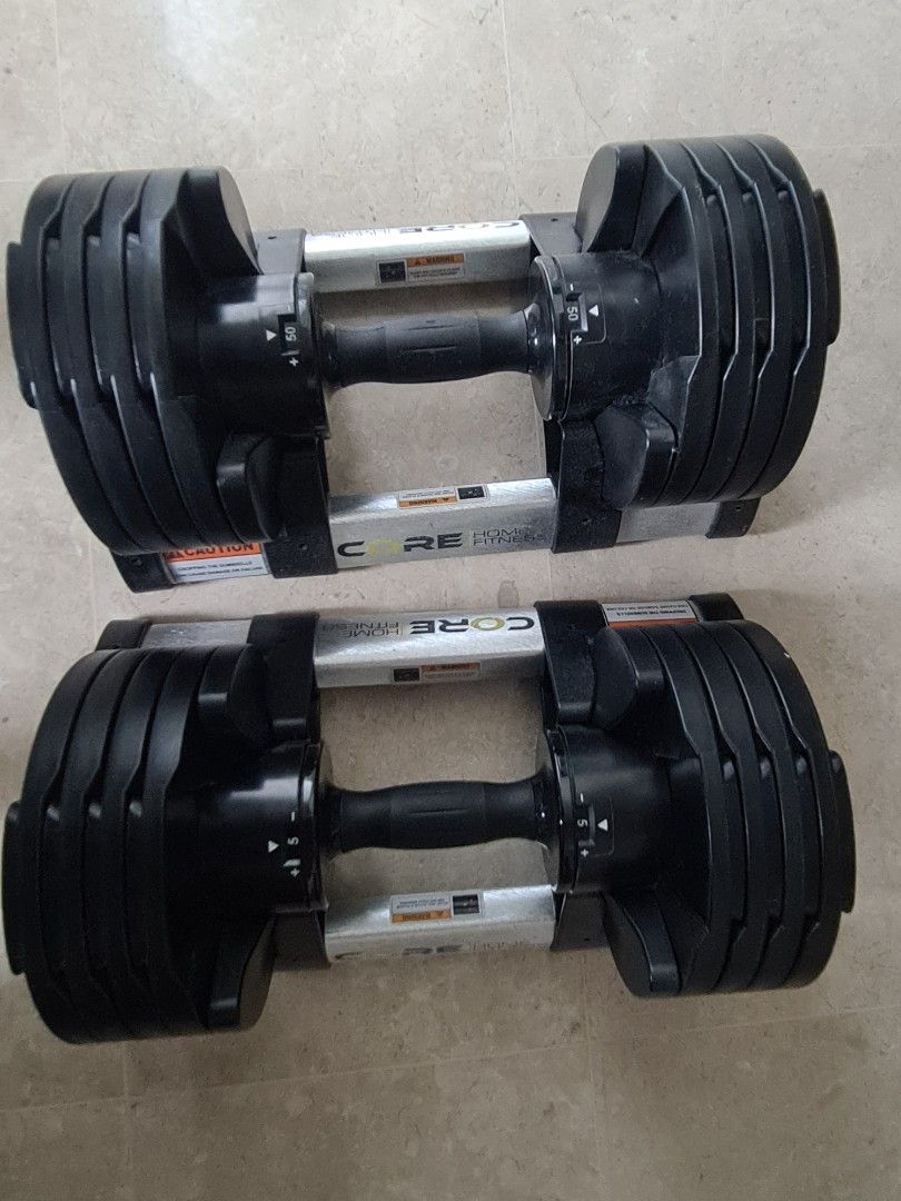 Core Fitness adjustable dumbbell pair, Sports Equipment, Exercise