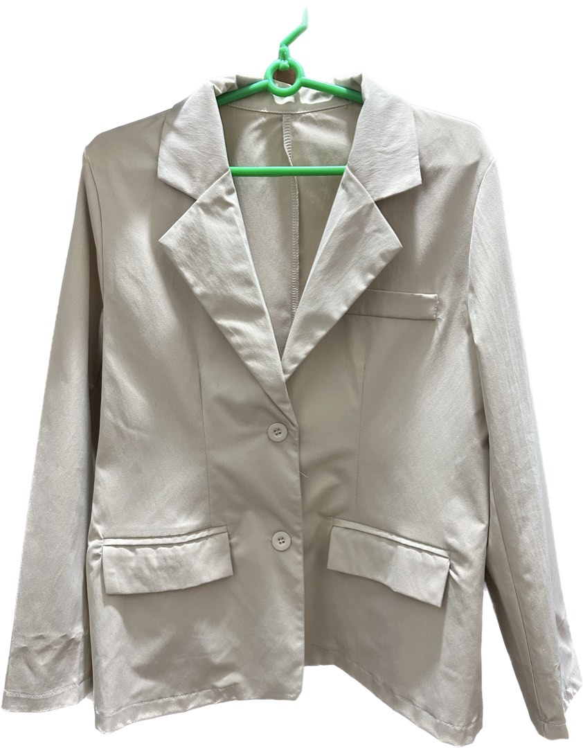 Cream/Beige Oversized Blazers on Carousell