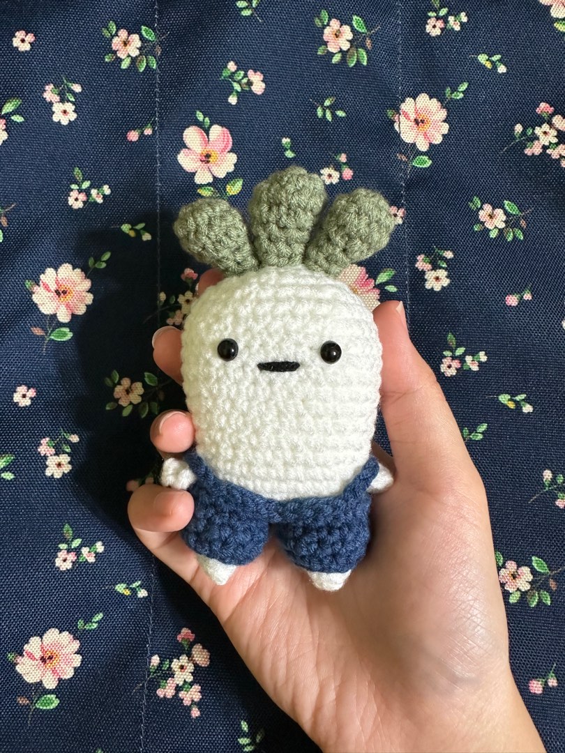 Crochet Radish Plushie/Keychain, Hobbies & Toys, Stationery & Craft