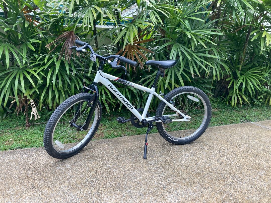 DECATHLON Kids Mountain Bike BTWIN ST 100 Rockrider RR 20 inch white incl. bike stand
