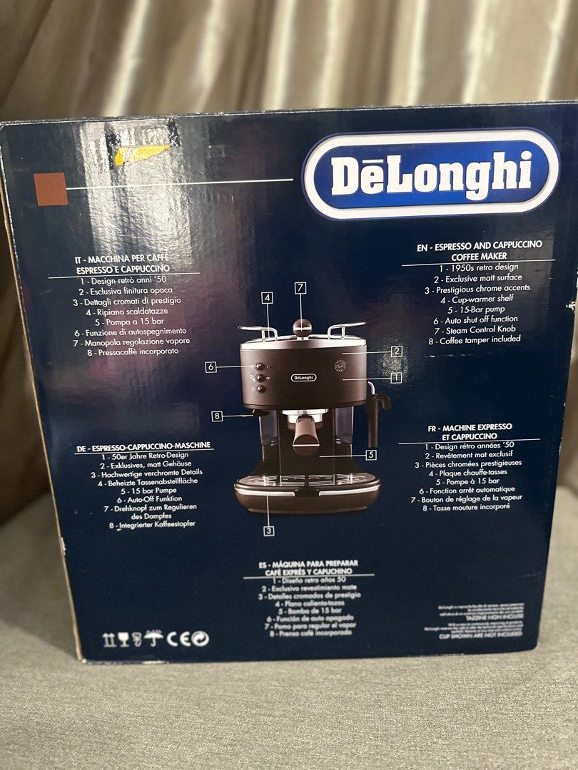 De'Longhi Icona ECO 311.W Kaffeemaschine – Mit Cappuccinatore, 15 Bar, Für Espresso & Cappuccino