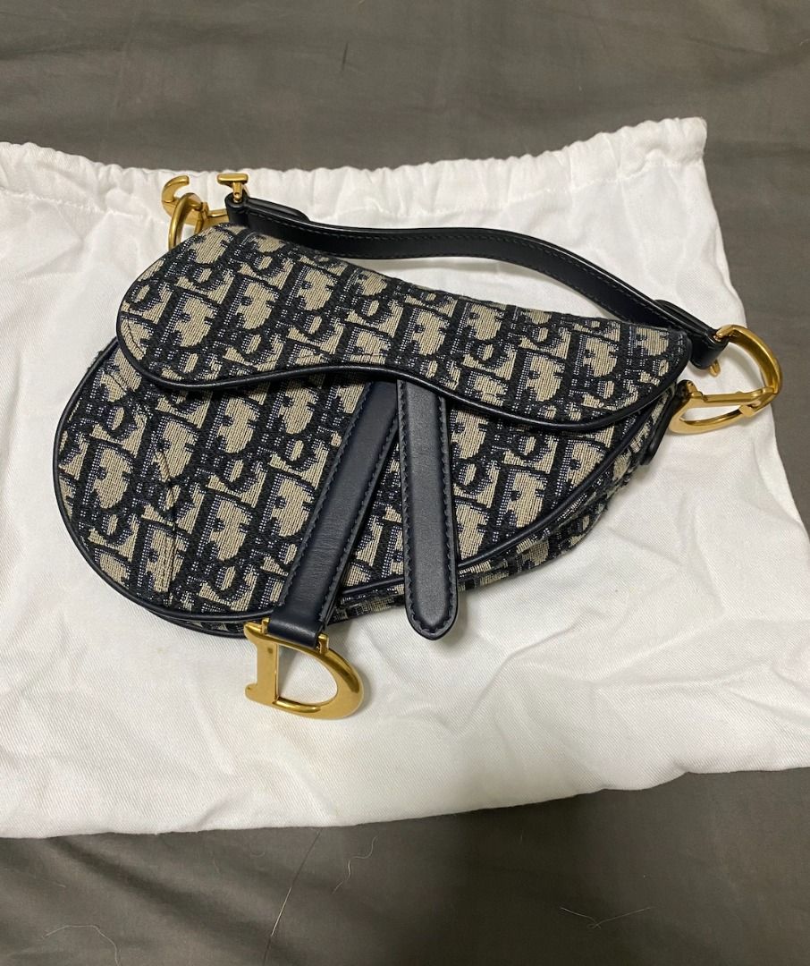 Dior Mini Saddle Bag Blue Dior Oblique Jacquard Women s Fashion Bags Wallets Shoulder Bags on Carousell