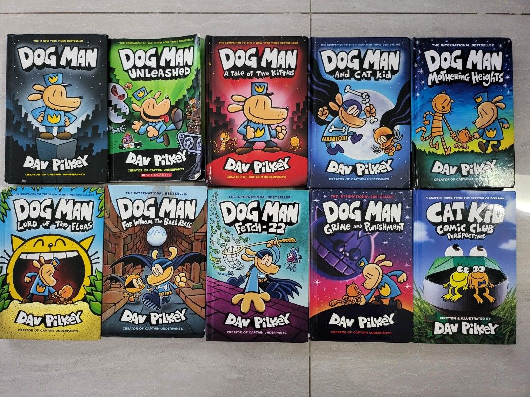 Dog Man Set of 9 Books Series and 1 Cat Kid, Hobbies & Toys, Books 
