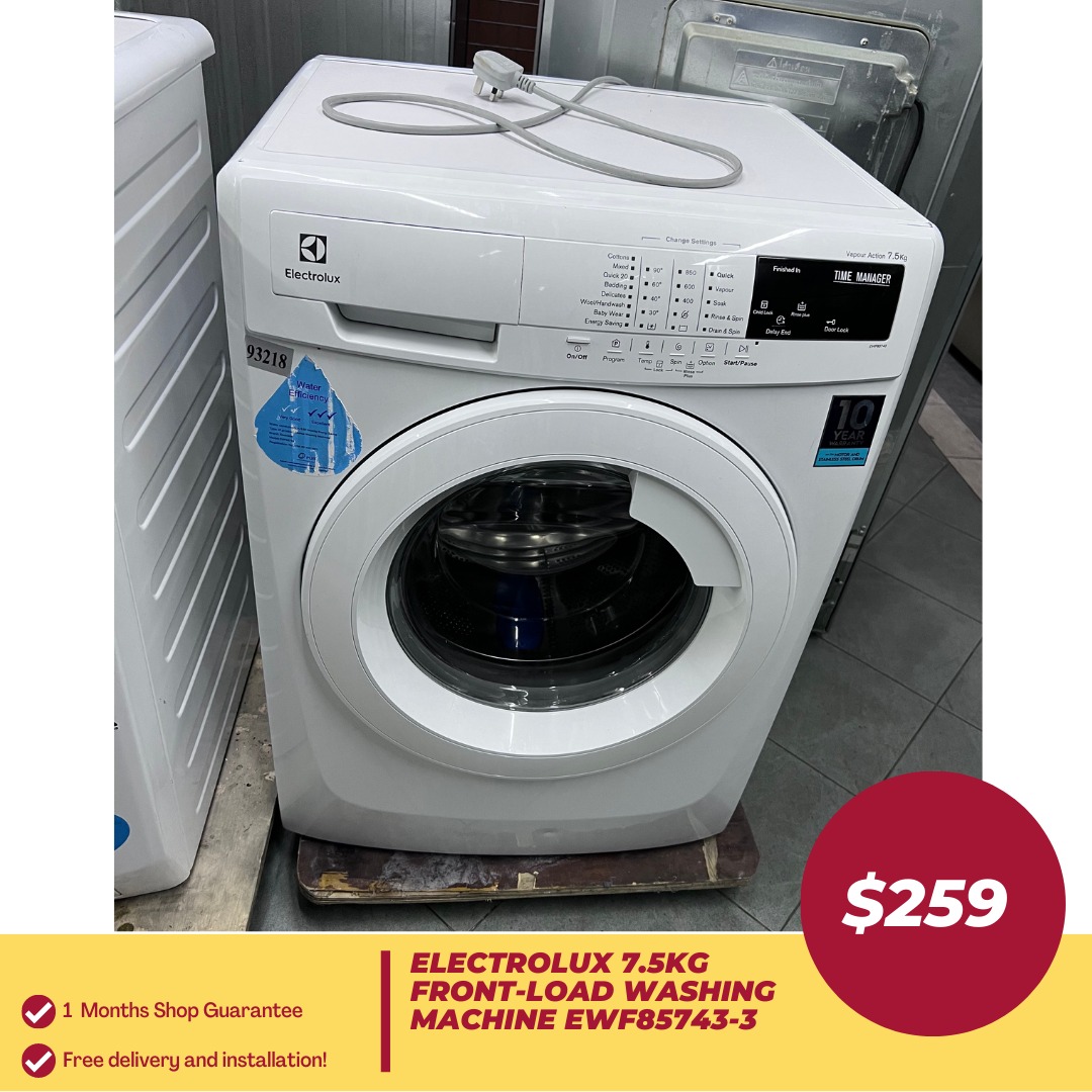 ELECTROLUX 7.5KG FrontLoad Washing Machine EWF857433, TV & Home
